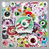 50PCS Scary Halloween Eyeball Stickers for Phone Cases, Skateboards, Water Bottles, and Decor.