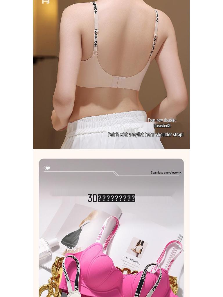Beautiful Back Push-Up Bra: Lift and Support for Small Chests - Seamless, Wireless, Soft, and Cartoon-Style Design