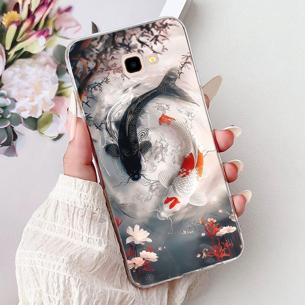 For Samsung J4 Plus Case Clear Cute Fashion Flowers Cool Painted Back Cover For Samsung Galaxy J4+ Phone Case SM-J415F SM-J415G