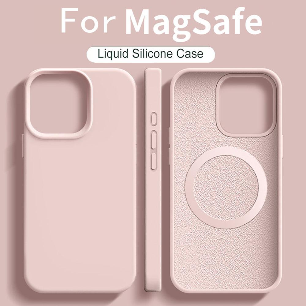 For Magsafe Liquid Silicone Magnetic Phone Case For iPhone 16 15 13 14 12 Pro Max Plus Cover For iphone 16 Pro Max Accessories