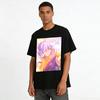 Y2K Style Anime Boy Print Tank Top Purple Yellow Color Block Sleeveless Top For Daily Wear Pure Cotton T-shirt