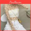 Daisy Thin Tops Crop Womens Pattern Summer Mesh Tops Tee Soft Crew Neck Seethrough