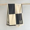 Cashmere air-conditioned room color matching shawl women's outer wear winter new versatile simple warm scarf versatile scarf dual-purpose