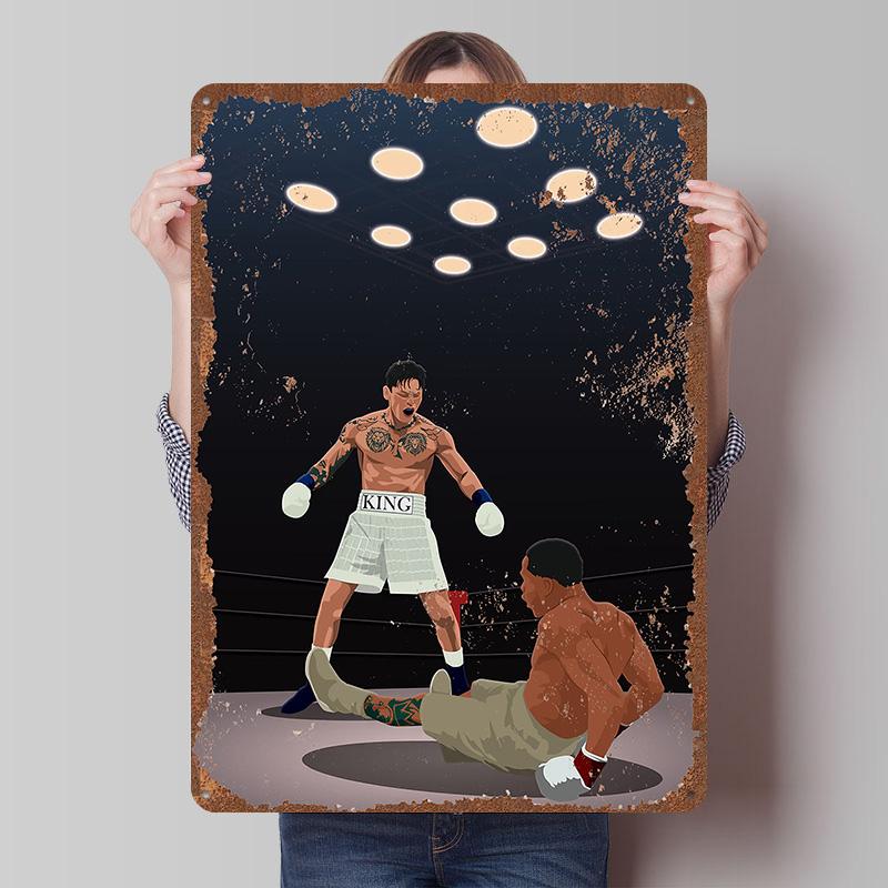 Ryan Garcia Boxer Metallposter Individuelle Vintage Metallschilder Wandkunst Retro Blechschild für Man Cave Schreibtischdekoration Wanddeko Home Deco