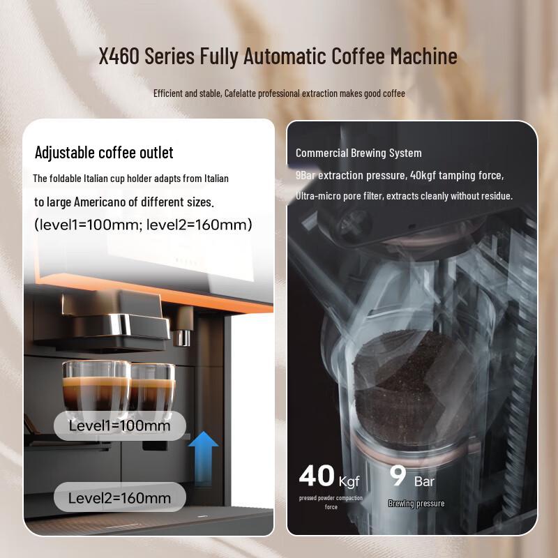 Kareme X460C Commercial Espresso Machine - Fully Automatic, Freshly Ground All-in-One Coffee Maker