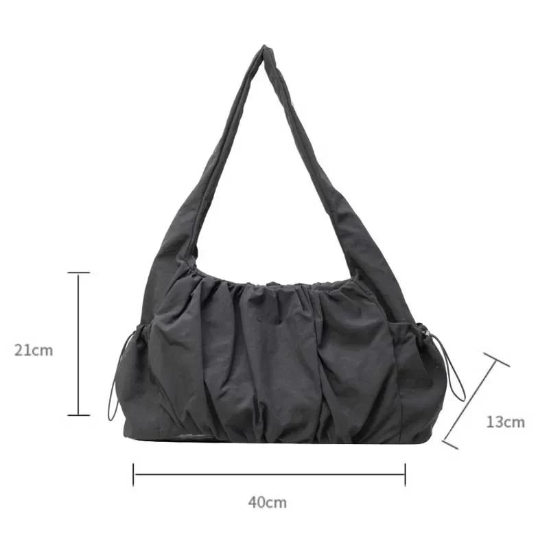 Nylon Cloth Bag Women Tote Bag Large Capacity Summer  New All-Match Ins One-Shoulder College Student Class Bag Lady Handbag