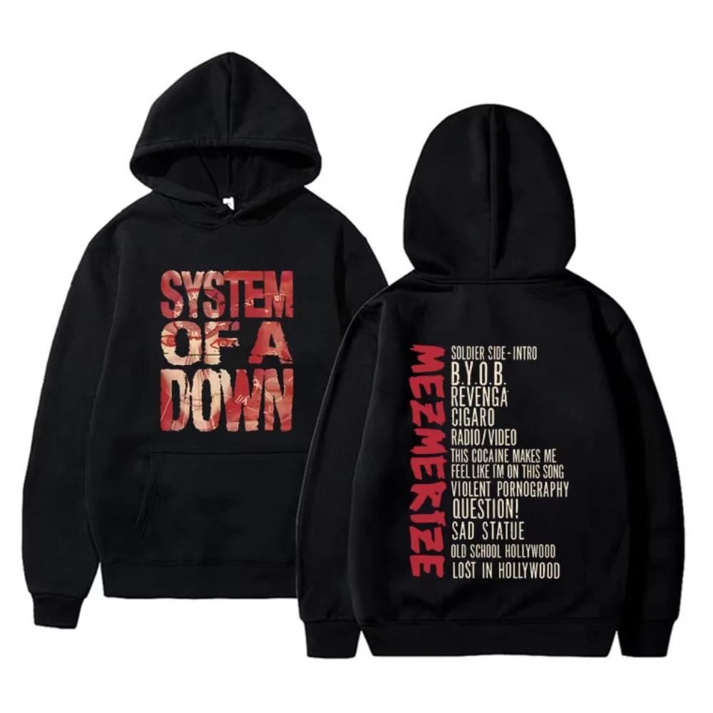 System of A Down Mezmerize Album Grafické Mikiny Muži Ženy Rock Vintage Mikiny s Kapucňou Tepláková súprava Pánska Móda Bežné Nadrozmerné Mikiny s Kapucňou