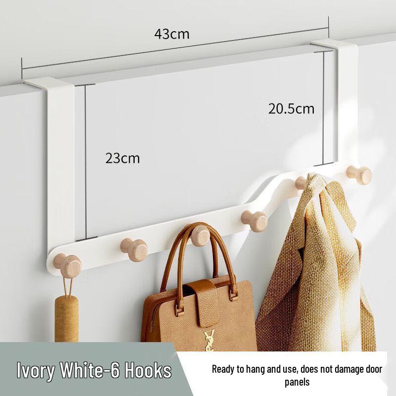 No-Drill Over-Door Clothes Hook Rack