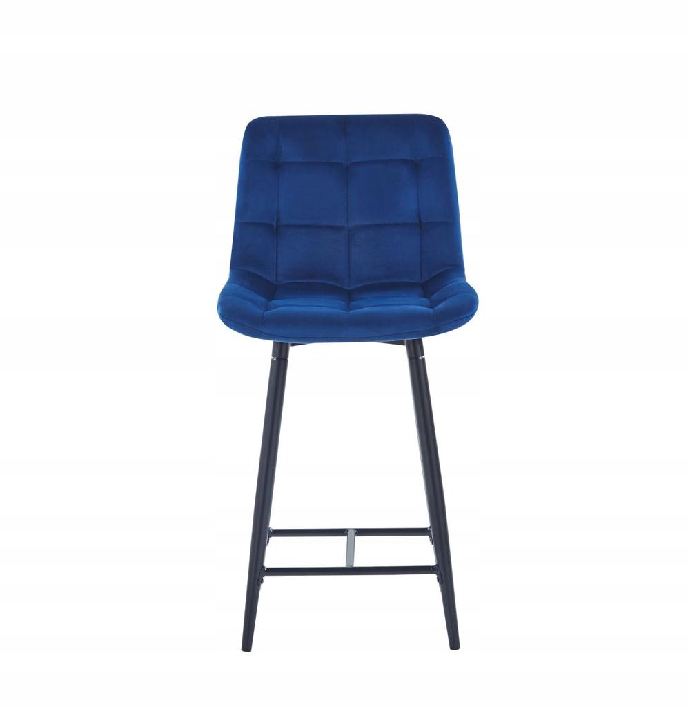 H1-FX velvet blue stool (black frame)