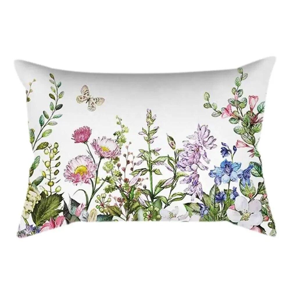 Rectangle Cushion Cover Plant Art Polyester Home Decor Elegant Pillow  For Living Room Sofa 30x50cm
