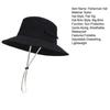 Hat Wide Brim Adjustable Drawstring Windproof Buckle Bucket Hat Outdoor Travel Hiking
