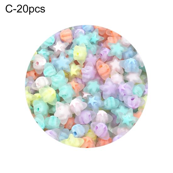 20Pcs/Pack Loose Bead Creative Eye-catching Accessory Pentagram Shape DIY Bead Jewelry Making Craft