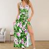 Long dress summer new bohemian print women's clothing, sleeveless V-neck dress