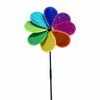 Flower Wind Spinner Colorful Rainbow Garden Windmill for Garden Yard Party Outdoor Decor