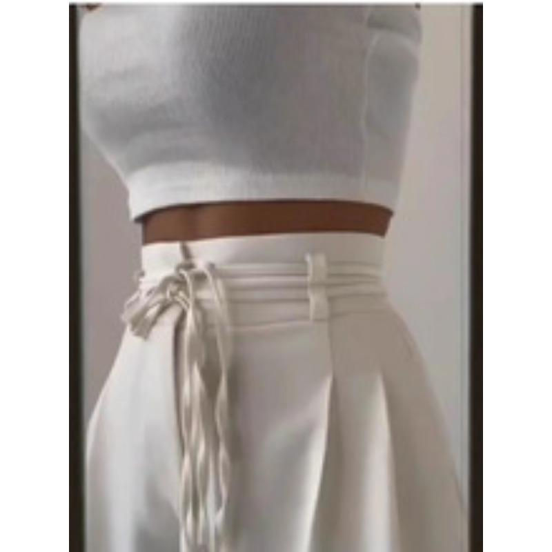 High Waist Straight Leg Casual Pants Solid Color Women