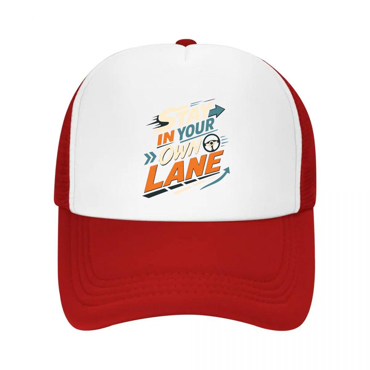 Stay In Your Own Lane Mesh Baseball Cap Casual Hat Outdoor For Womens Unisex FeUnisex One Size