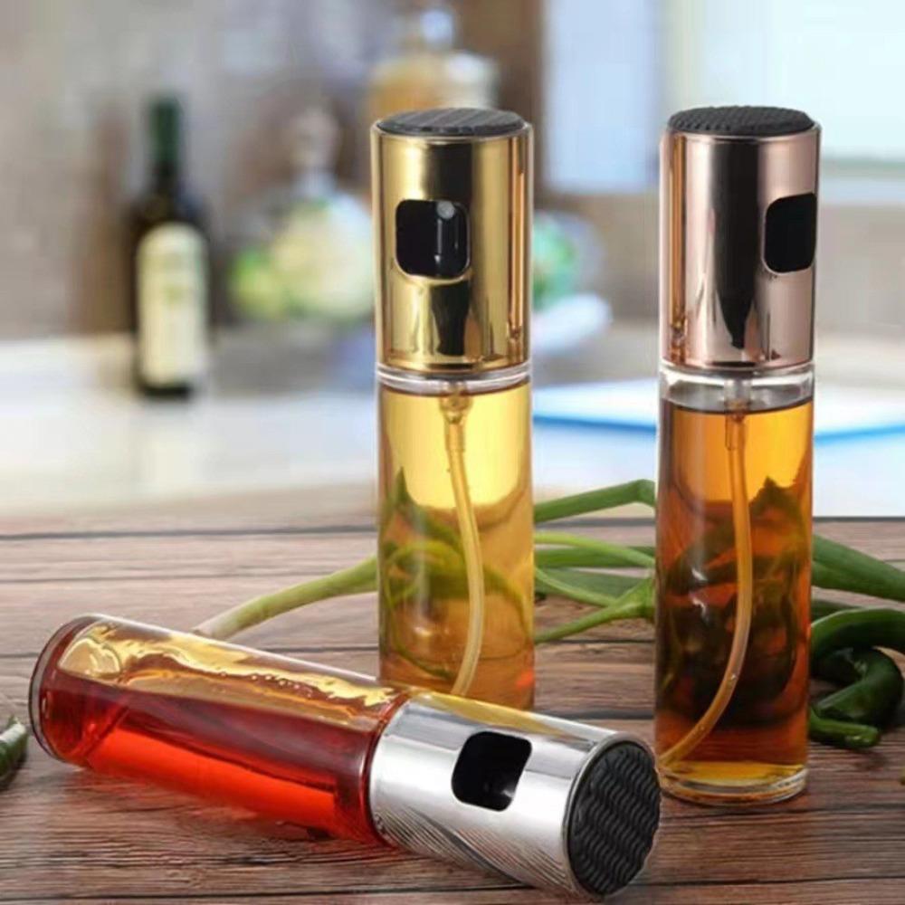 Kitchen Press-type Oil Spray Bottle, Barbecue Glass Seasoning Bottle, Oil Vinegar Soy Sauce Spray Oil Pot Seasoning Bottle
