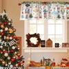 Christmas Nutcracker Kitchen Curtain Short Valance Watercolor Print Semi-Sheer Window Treatment Dining Room