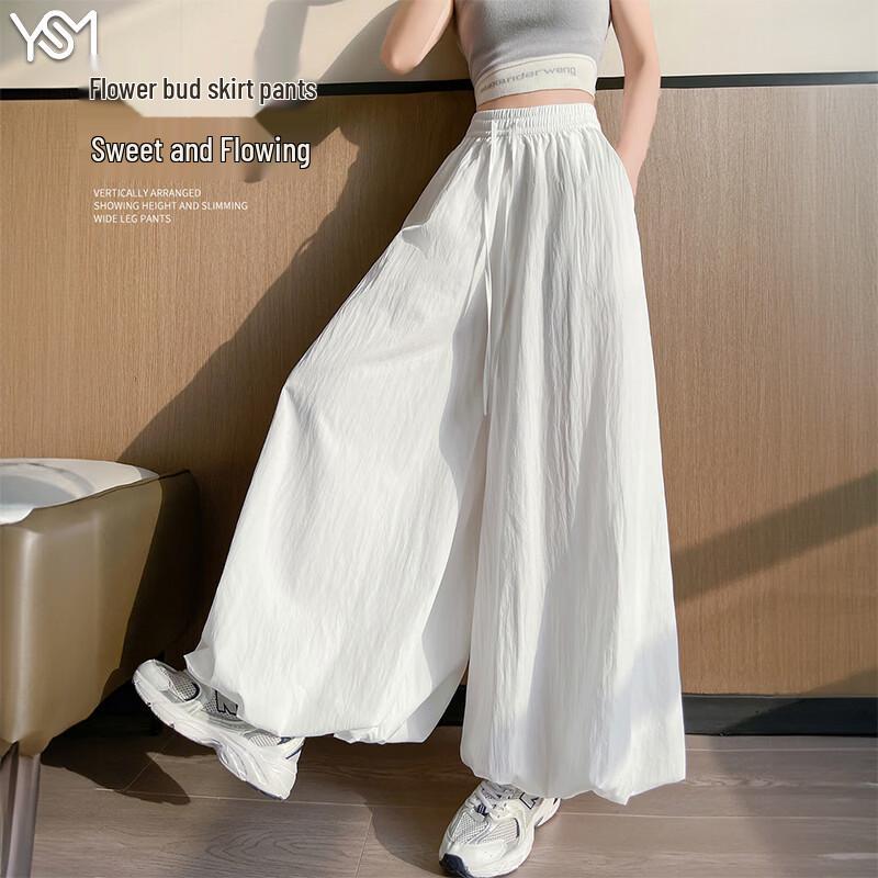 Women s Ice Silk Petal Skirt-Pants L