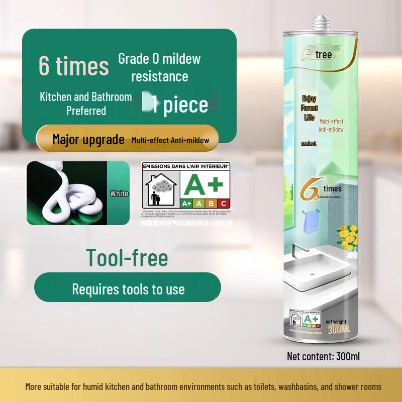Three Trees White 6x Anti-mold Waterproof Silicone Sealant