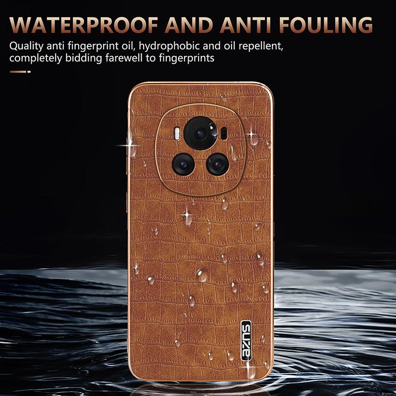 For Honor Magic6 5G Case Crocodile Pattern Leather+TPU Shockproof Phone Cover