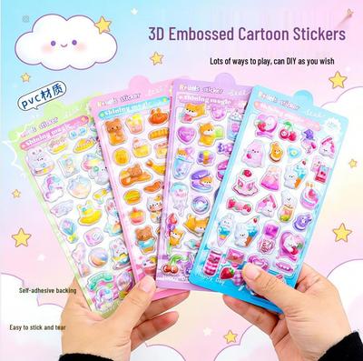 Creative 3D Cartoon Bubble Stickers: Cute Crystal Decorations & Student Gifts