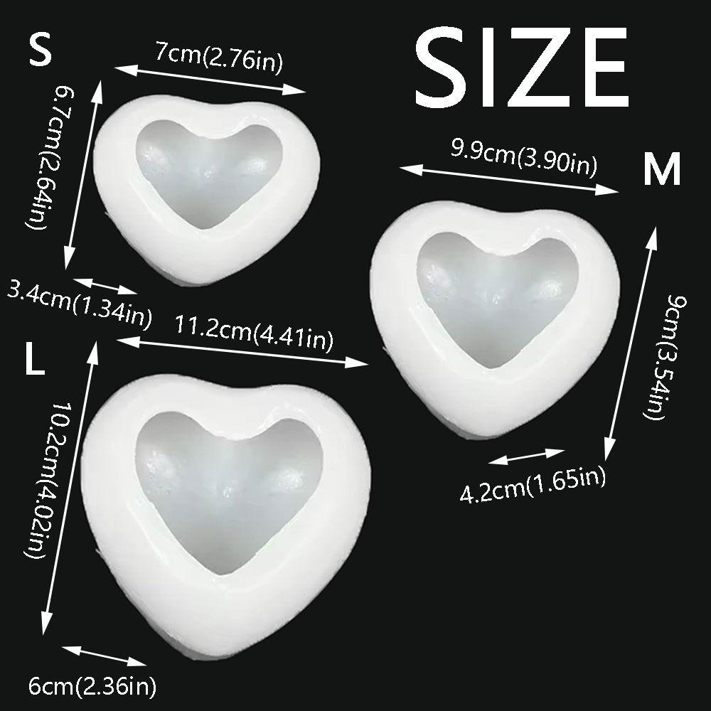 S/M/L Chocolate Baking Mold Heart Shape Love Heart Mold 3D Heart Cake Mold  Resin Crafts