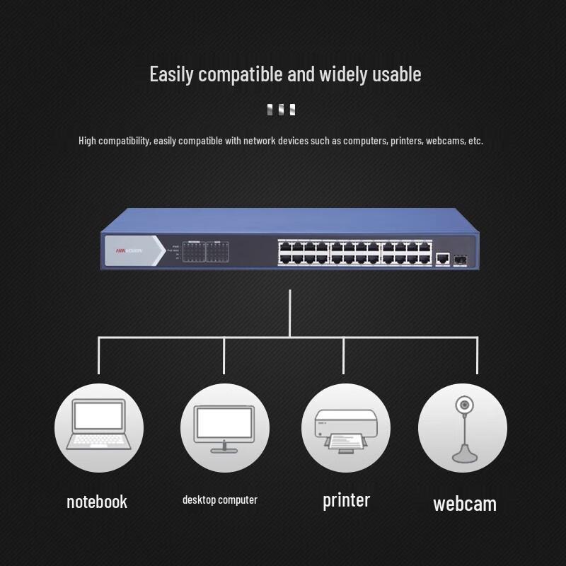 Hikvision DS-3E0526P-E 24-Port Gigabit PoE Switch CN plug (adapter included)