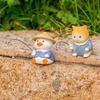 Creative Aquarium Decoration: Cute Animal Fishing Ornaments with Waterfall Rockery for Fish Ponds