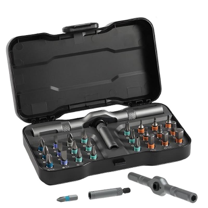Ratchet 24-in-1 Screwdriver Set Precision Meets Versatility – Readyintend Magnetic Compact Multi-Bit Repair Kit With T-Handle