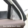 For GWM Ora 5 2026 Interior A Pillar Speaker Cover Trim Luxury Metal Look Tweeter Decoration Silver Titanium Car Styling