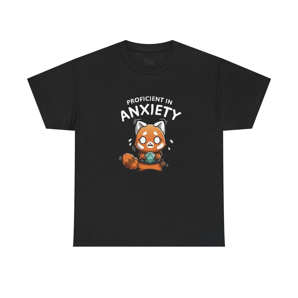 Proficient in Anxiety Red Panda T-Shirt | Cute Anxious Animal Tee