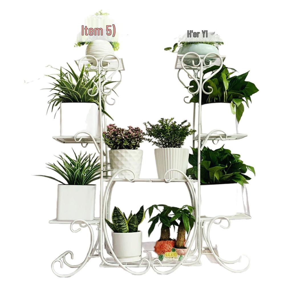 Multi-layer Indoor Flower Stand - Wrought Iron, Space-saving Decor Rack for Home & Balcony