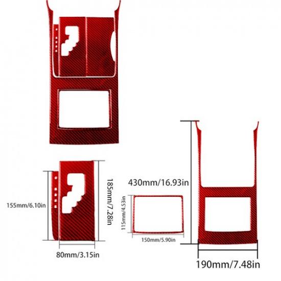 5Pcs Red Carbon Fiber Automatic Gear Shift Cover Trim For Toyota Camry Hybrid