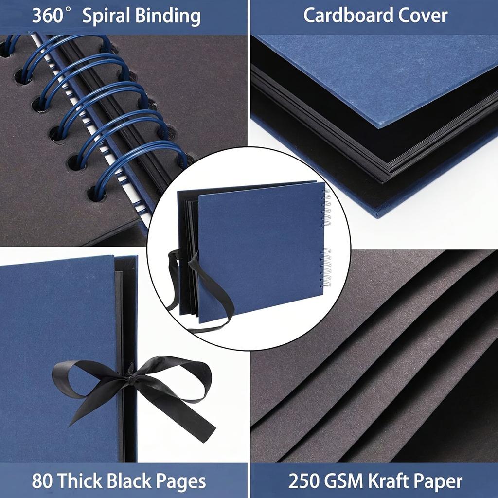 8.5x11.5 Inch DIY Photo Album Vintage Scrapbook Kit for Wedding Family Travel