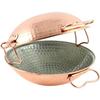 Cataplana MALI'S Sauteuse Wok En Cuivre Martelé Intérieur Étamé Four Ø 24cm Cuivré