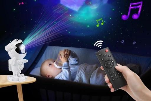 Lampka Nocna Głośnik Do Usypiania Bluetooth Astronauta Projektor Gwiazd