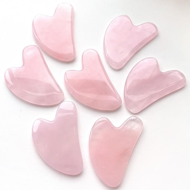 New Natural Jade Stone Gua Sha Massage Board Rose Quartz Guasha Plate Jade Face Massager Scrapers Tools For Face Neck Back Body