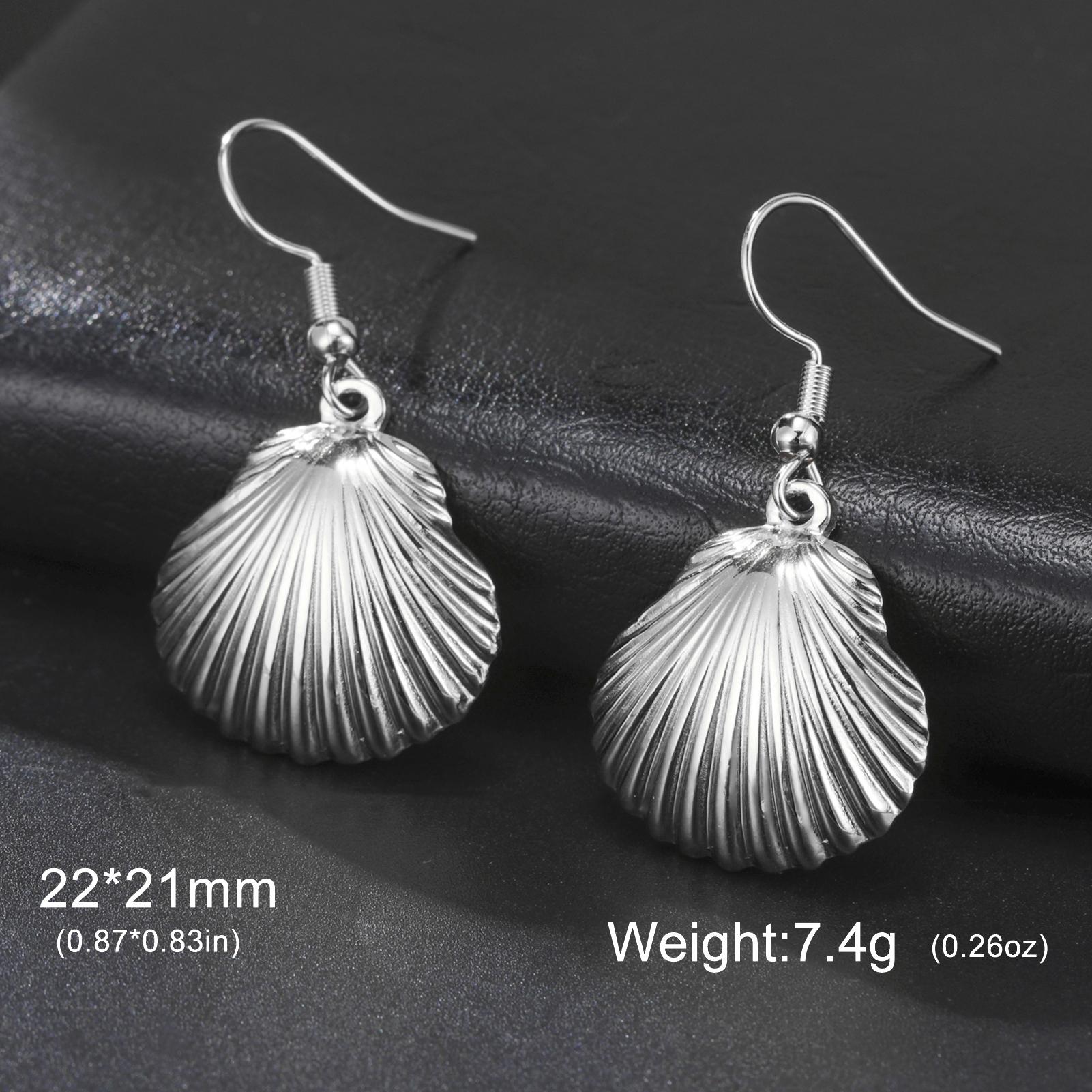 

Unift Waterproof Ocean Shell Dngle Earrings for Women Stainless Steel Earring Gold Plated Sea Animal Pendant Zircon Summer Gift