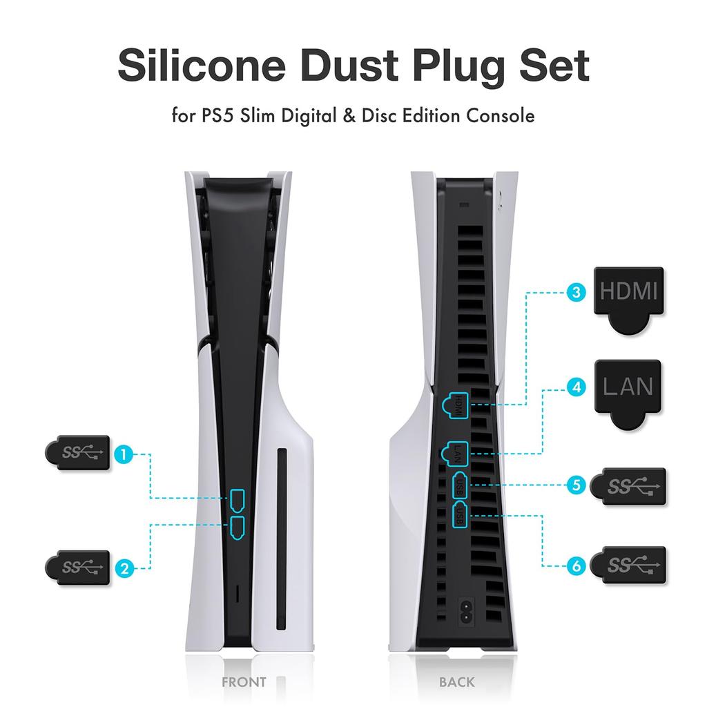 GRAUGEAR PS5 Cooling and Dustproof Kit for PS5 Includes SSD Heatsink Fan Dust and Connector Caps Prevents Overheating and Dust Compatible with