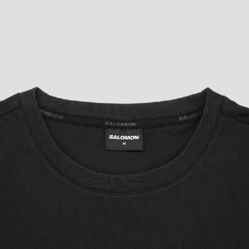 Salomon Amphi Terrazzo Outdoor Series Logo Graphic Round Neck Quick-Dry Pullover Short Sleeve T-Shirt Men Tops Black C26992