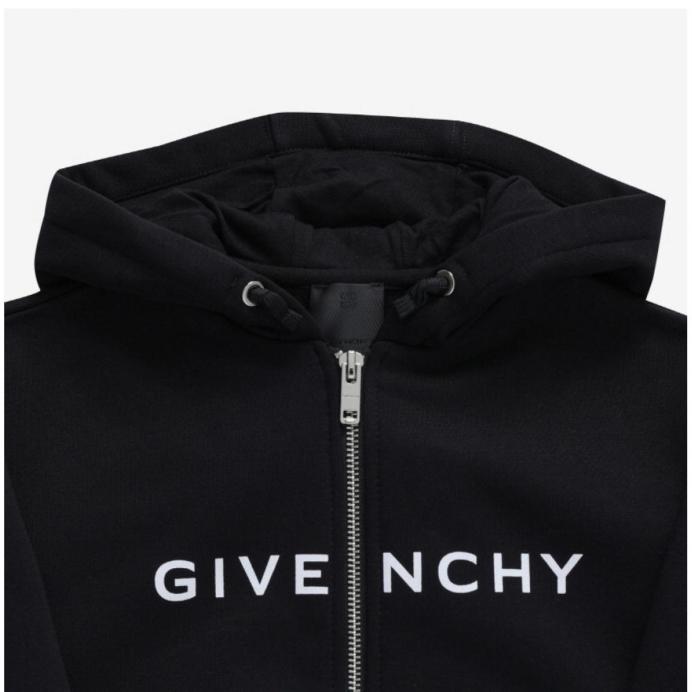 Givenchy H15352 09b Archetype Logo Print Kids Zip Up Hoodie