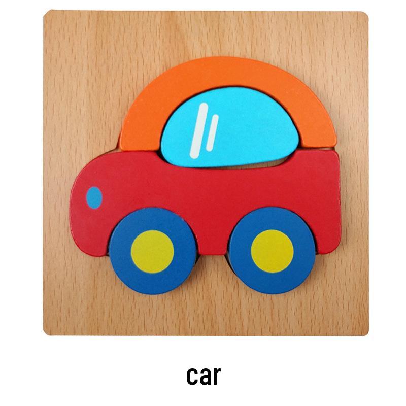 Animal 3D Wooden Jigsaw Puzzle Board for Toddlers (1-3 Years)