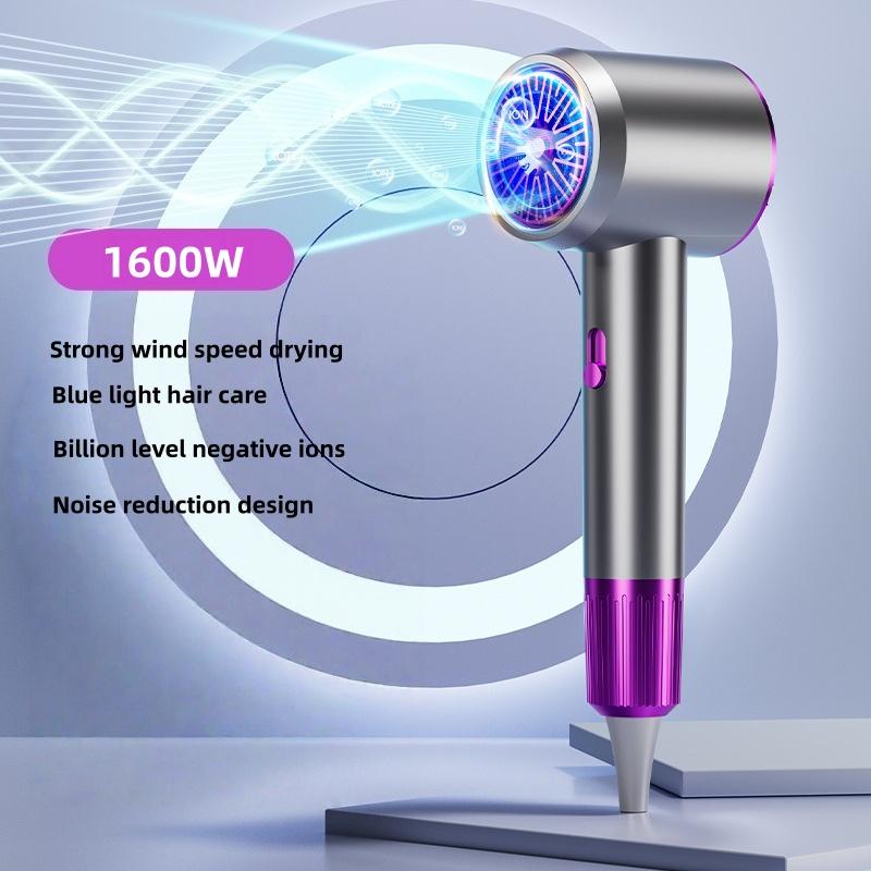 New Strong Wind Power Speed Drying Hair Dryer 1600w High Power Constant Temperature Silent Hammer High Speed Blowing Duct US серый