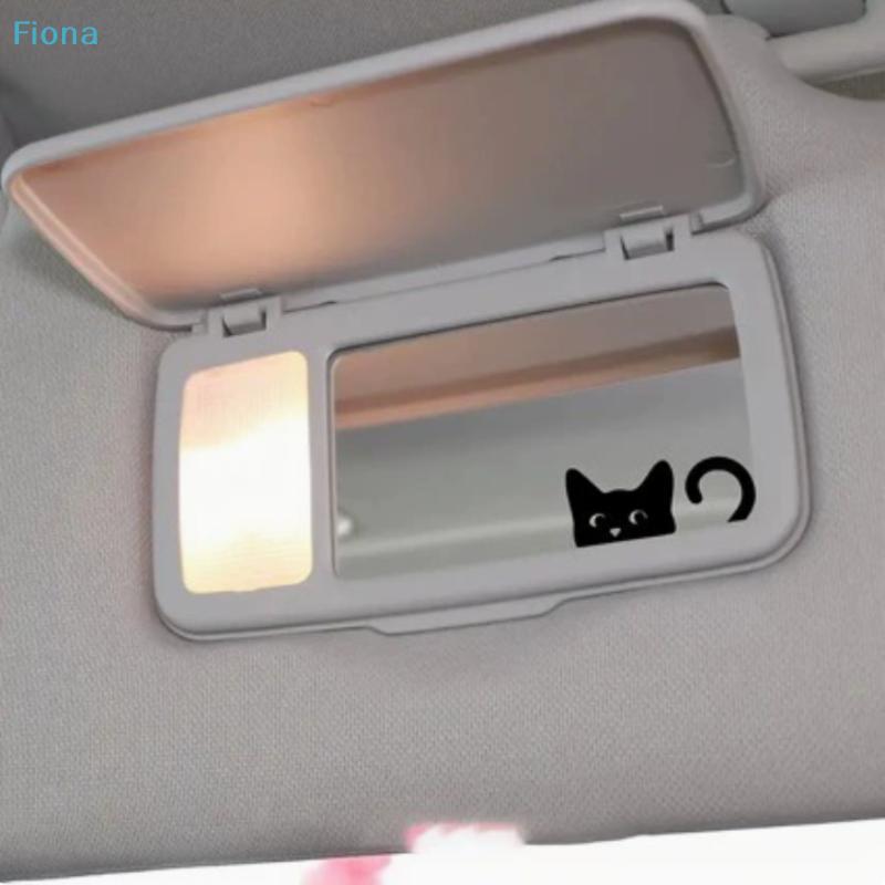 Cute Peeking Cat Rearview Mirror Decal,Black Cat Vinyl Sticker for Car Interior,Waterproof Auto Accessory