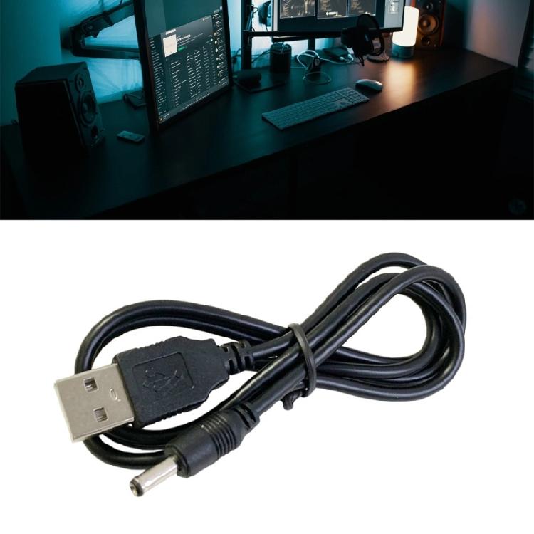 2A USB to DC3.5x1.35mm Charging Cable Universal DC5V Cable for Small Appliances and Electronics Gadgets Power Supply