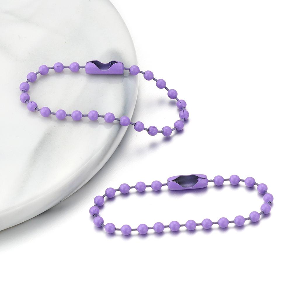 100pcs/lot Colorful Ball Bead Chains Fit Key Chains Hand Tag Connector ForDIY Bracelet Jewelry Making Accessorise Length 10 12cm