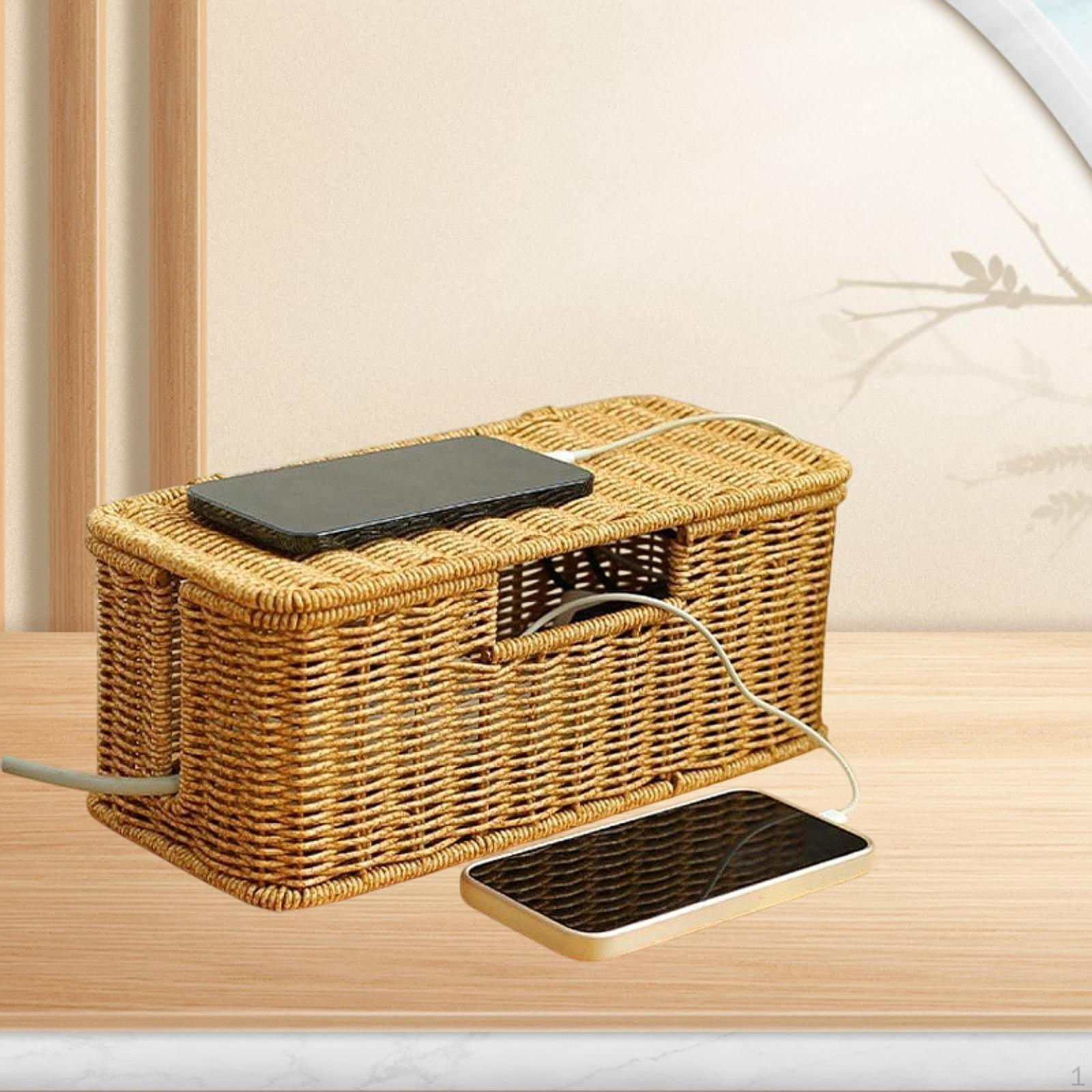 

Ящик для хранения кабелей, удлинители, зарядное устройство с крышкой, органайзер для шнура компьютера, ящик для хранения 32x14x13cm 3 Slots