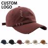 Custom Caps Logo Fashionable Unisex Baseball Cap Sun Protection Cowboy Distressed Denim Baseball Cap