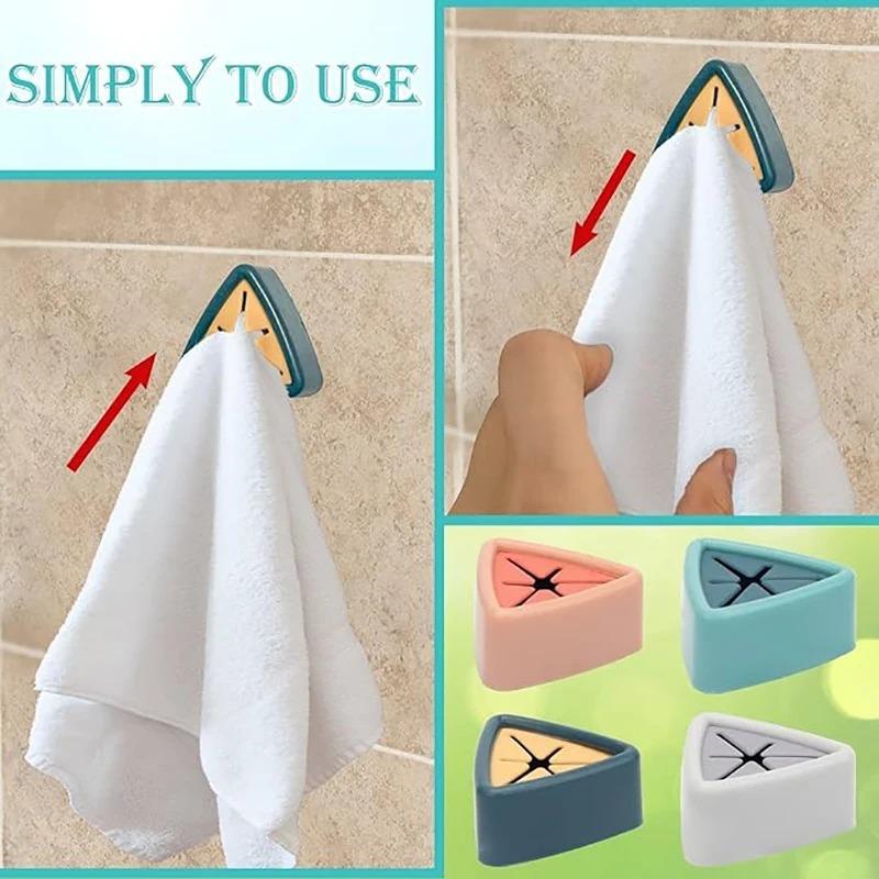 1/3PCS Towel Storage Rack Laundry Cloth Rag Hook Non-perforated Storage Rack Clip Sucker Wall Bathroom Kitchen Accessories